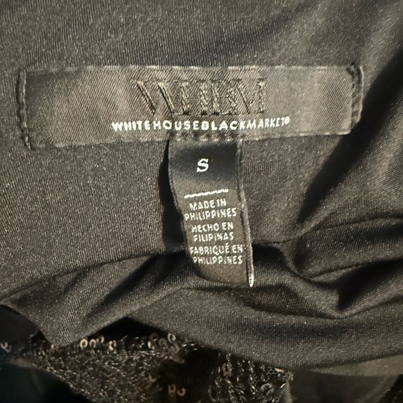 White House Black Market Tank Top Size XS Black/Gold sequin - Picture 3 of 3